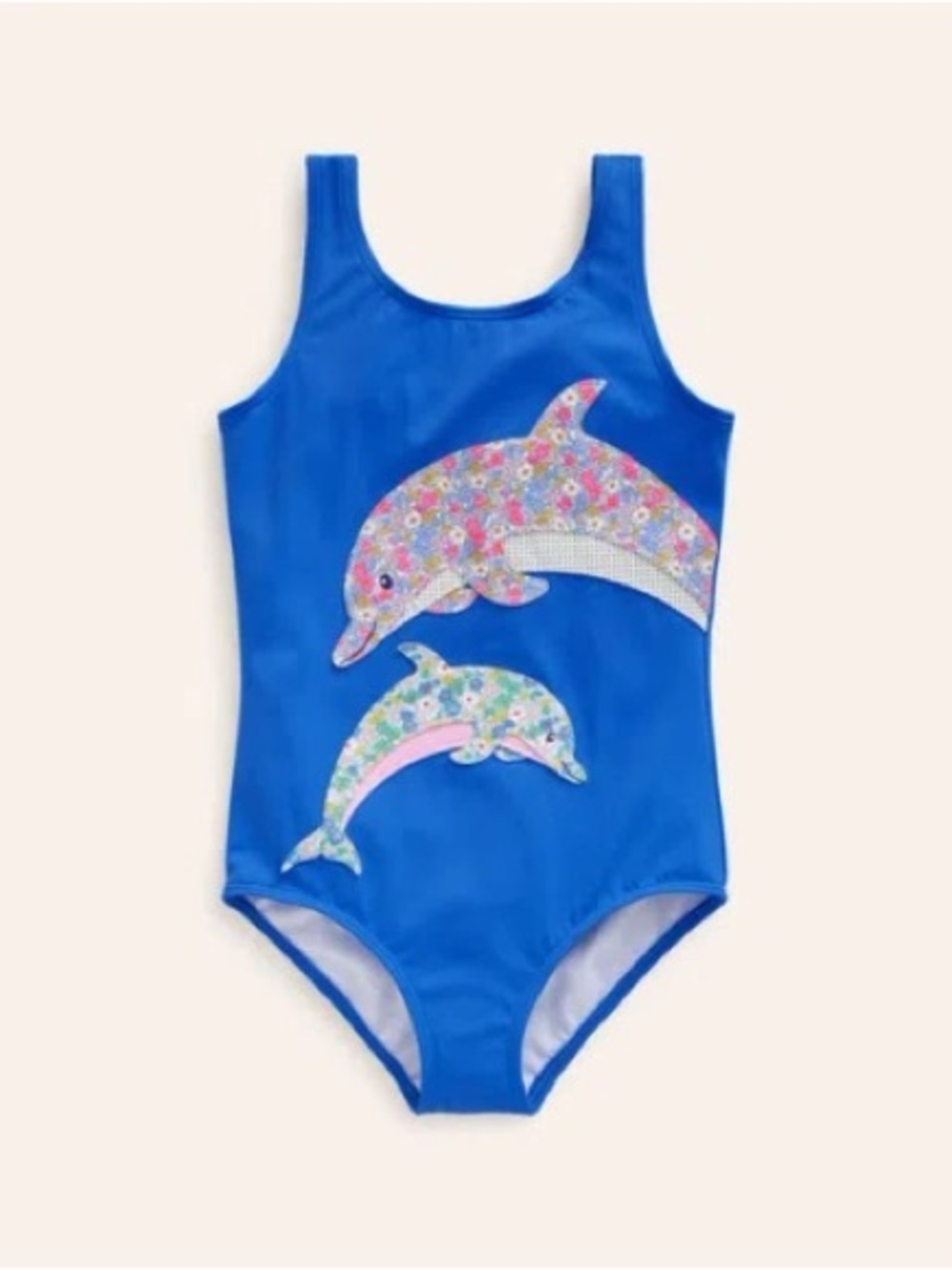 NWT Boden Fun Appliqué Swimsuit
Aqua Blue Dolphin 7-8